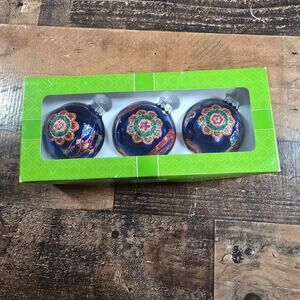 Vera Bradley Venetian Paisley Christmas Ornaments - Set of 3